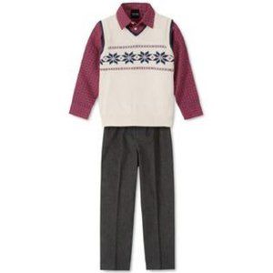 TFW Kids 3 Piece Sweater Vest, Shirt & Pants Set